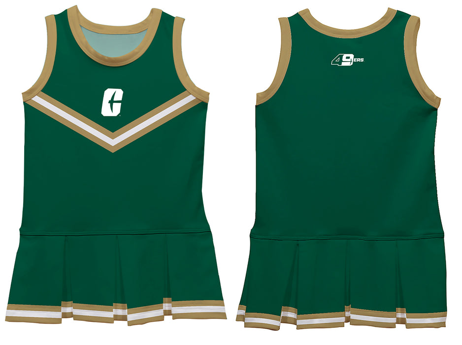 UNC Charlotte 49ers Vive La Fete Game Day Green Sleeveless Youth Cheerleader Dress - Vive La Fête - Online Apparel Store