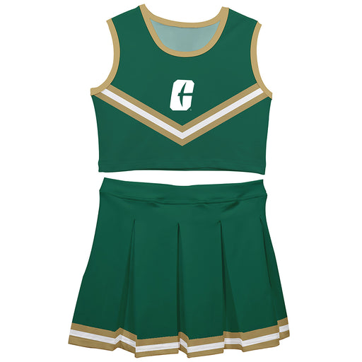 UNC Charlotte 49ers Vive La Fete Game Day Green Sleeveless Cheerleader Set