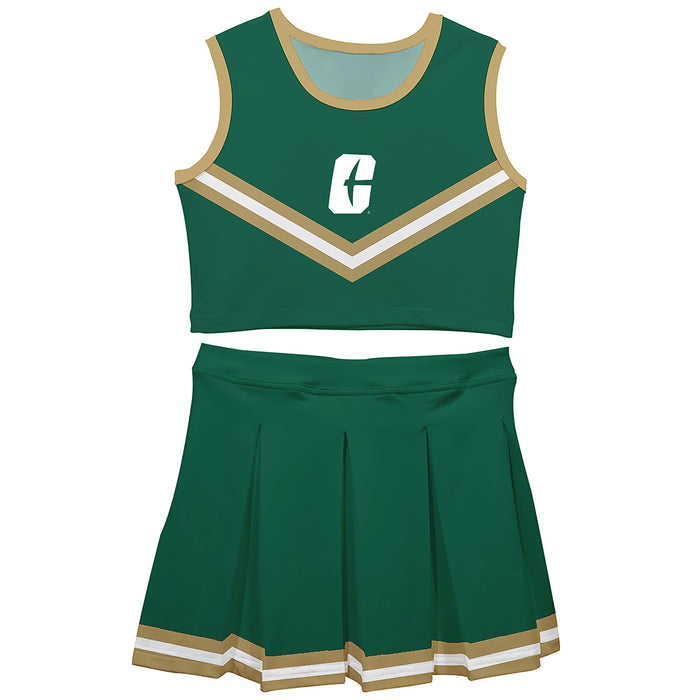 UNC Charlotte 49ers Vive La Fete Game Day Green Sleeveless Cheerleader Set