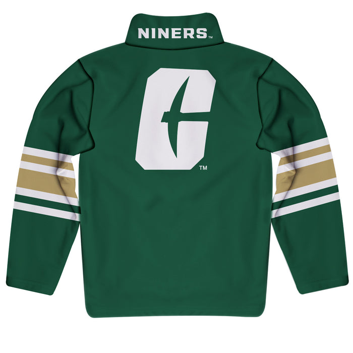 UNC Charlotte 49ers Vive La Fete Game Day Green Quarter Zip Pullover Stripes on Sleeves - Vive La Fête - Online Apparel Store