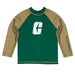 UNC Charlotte 49ers Vive La Fete Logo Green Gold Long Sleeve Raglan Rashguard