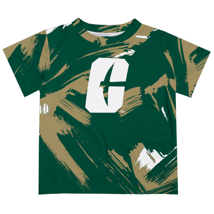 UNC University of North Carolina at Charlotte 49ers  Vive La Fete Boys Game Day Green Short Sleeve Tee Paint Brush