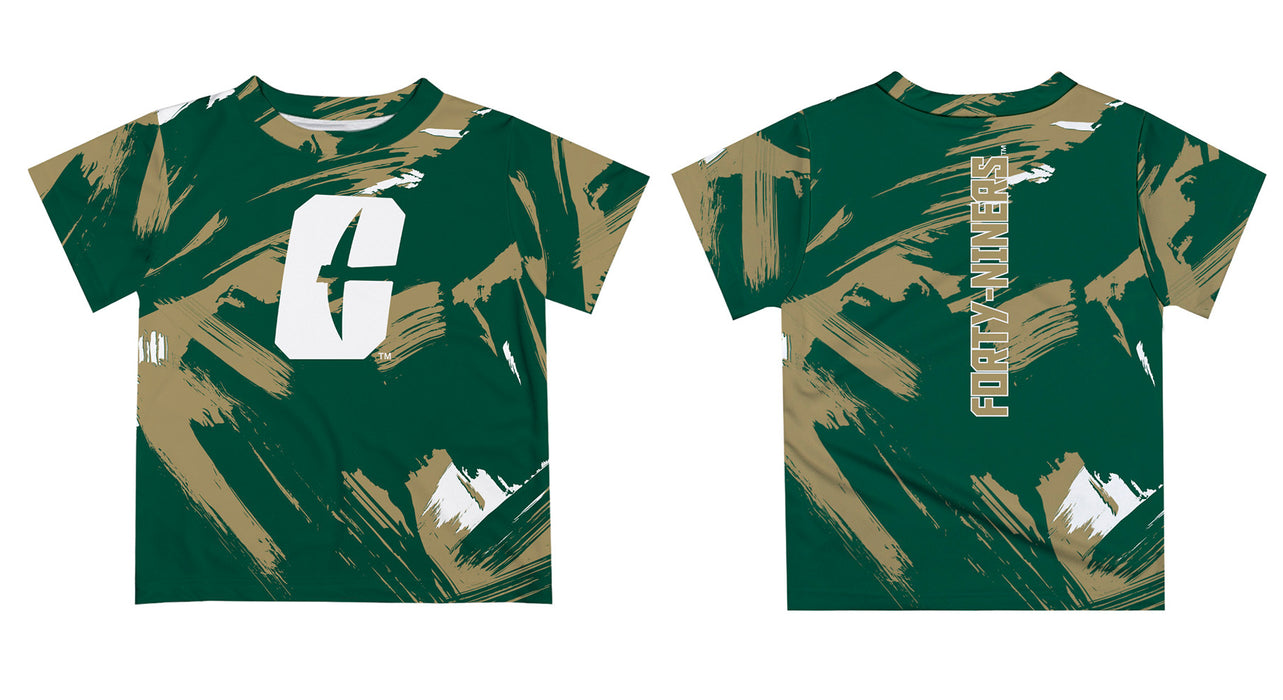 UNC University of North Carolina at Charlotte 49ers  Vive La Fete Boys Game Day Green Short Sleeve Tee Paint Brush - Vive La Fête - Online Apparel Store