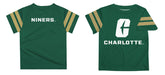 UNC Charlotte 49ers Vive La Fete Boys Game Day Green Short Sleeve Tee with Stripes on Sleeves - Vive La Fête - Online Apparel Store