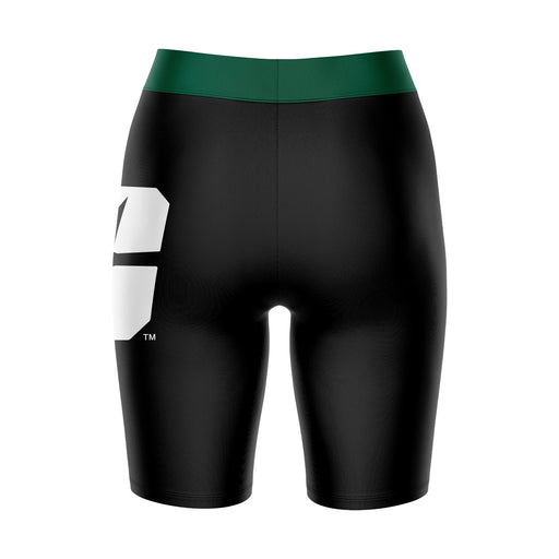 UNC Charlotte 49ers Vive La Fete Game Day Logo on Thigh and Waistband Black and Green Women Bike Short 9 Inseam - Vive La Fête - Online Apparel Store