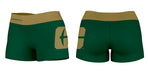 UNC Charlotte 49ers Vive La Fete Logo on Thigh & Waistband Green Gold Women Yoga Booty Workout Shorts 3.75 Inseam - Vive La Fête - Online Apparel Store