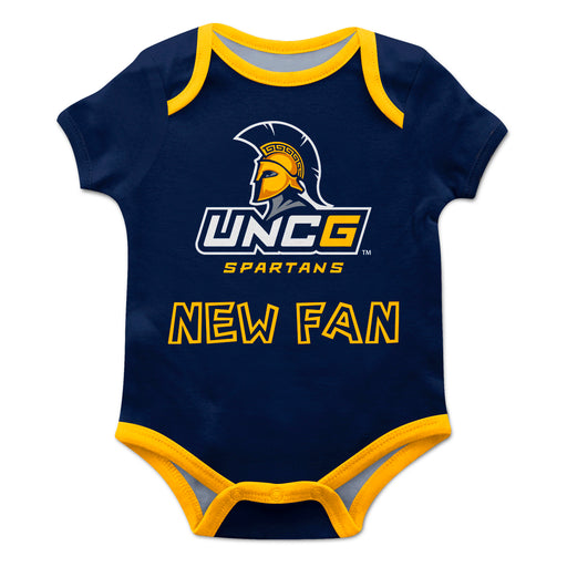UNC Greensboro Spartans UNCG Vive La Fete Infant Game Day Navy Short Sleeve Onesie New Fan Logo and Mascot Bodysuit - Vive La Fête - Online Apparel Store