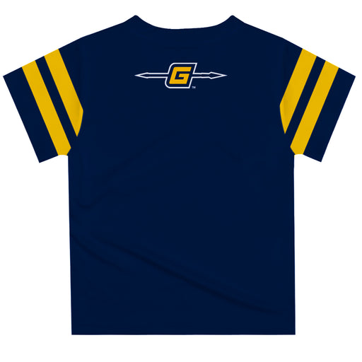 UNCG Spartans Vive La Fete Boys Game Day Navy Short Sleeve Tee with Stripes on Sleeves - Vive La Fête - Online Apparel Store