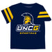 UNCG Spartans Vive La Fete Boys Game Day Navy Short Sleeve Tee with Stripes on Sleeves - Vive La Fête - Online Apparel Store