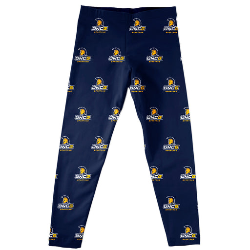 UNC Greensboro Spartans UNCG Vive La Fete Girls Game Day All Over Logo Elastic Waist Classic Play Navy Leggings Tights - Vive La Fête - Online Apparel Store