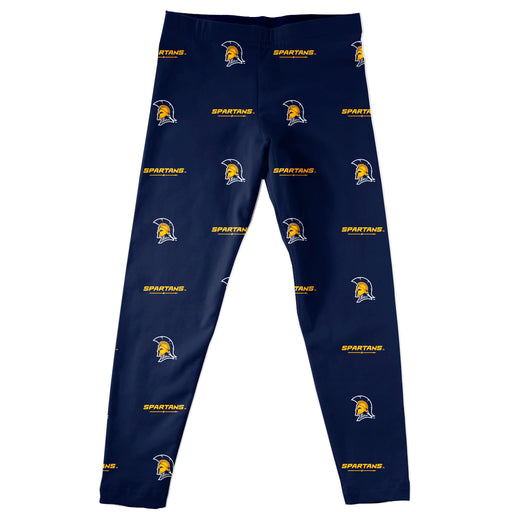 UNCG Spartans Vive La Fete Girls Game Day All Over Logo Elastic Waist Classic Play Navy Leggings Tights - Vive La Fête - Online Apparel Store