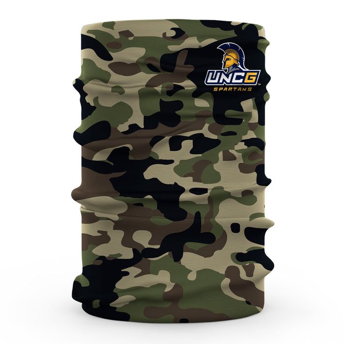 UNCG Spartans Vive La Fete Camo Collegiate Face Cover Soft Camouflage Four Way Stretch Neck Gaiter - Vive La Fête - Online Apparel Store