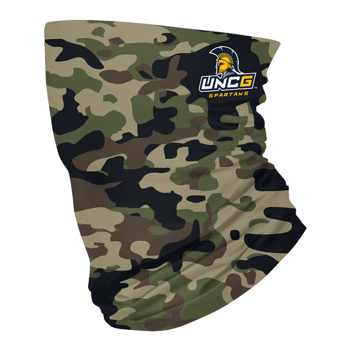 UNCG Spartans Vive La Fete Camo Collegiate Face Cover Soft Camouflage Four Way Stretch Neck Gaiter - Vive La Fête - Online Apparel Store