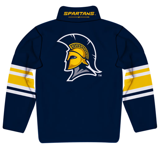 UNC Greensboro Spartans UNCG Vive La Fete Game Day Navy Quarter Zip Pullover Stripes on Sleeves - Vive La Fête - Online Apparel Store