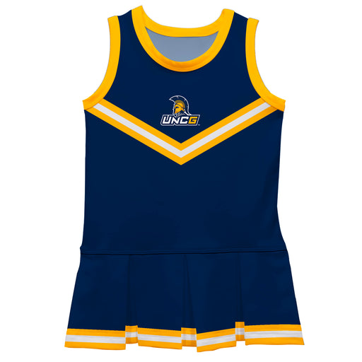 UNC Greensboro Spartans UNCG Vive La Fete Game Day Blue Sleeveless Cheerleader Dress