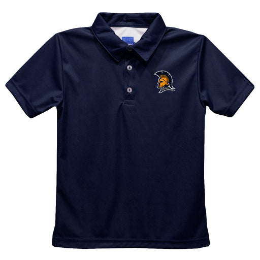 UNC Greensboro Spartans UNCG Embroidered Navy Short Sleeve Polo Box Shirt