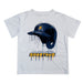 UNC Greensboro Spartans UNCG Original Dripping Baseball Helmet White T-Shirt by Vive La Fete