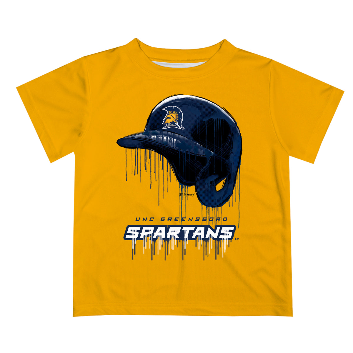 UNC Greensboro Spartans UNCG Original Dripping Baseball Helmet Gold T — Vive La Fête Online