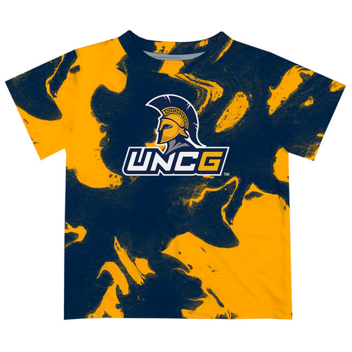 UNC Greensboro Spartans UNCG Vive La Fete Marble Boys Game Day Blue Short Sleeve Tee