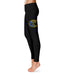City Tech Yellow Jackets NYCCT Game Day Collegiate Large Logo on Thigh Women's Black Yoga Leggings 2.5" Waist Tights - Vive La Fête - Online Apparel Store
