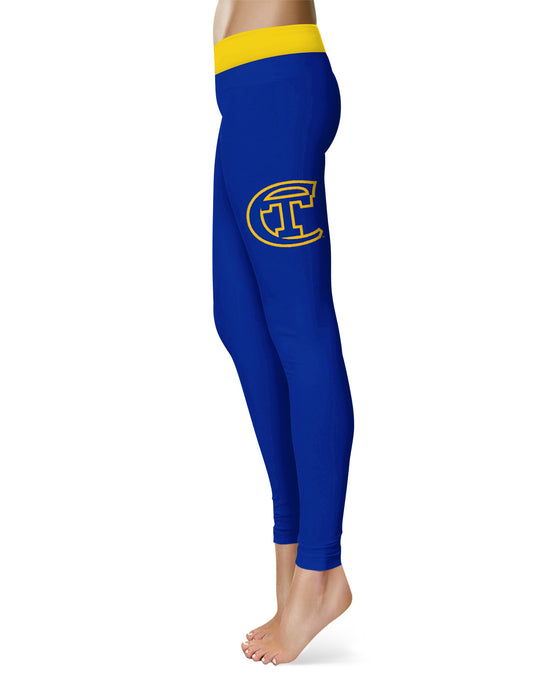 City Tech Yellow Jackets NYCCT Vive La Fete Game Day Collegiate Logo on Thigh Gold Women Yoga Leggings 2.5 Waist Tights"