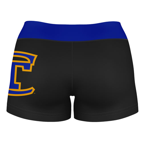 City Tech Yellow Jackets NYCCT Logo on Thigh and Waistband Black and Blue Women Yoga Booty Workout Shorts 3.75 Inseam" - Vive La Fête - Online Apparel Store