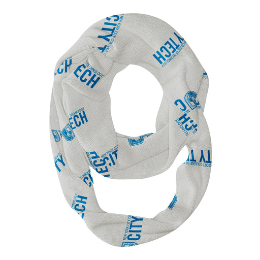 City Tech Yellow Jackets NYCCT Vive La Fete Repeat Logo Game Day Collegiate Women Light Weight Ultra Soft Infinity Scarf