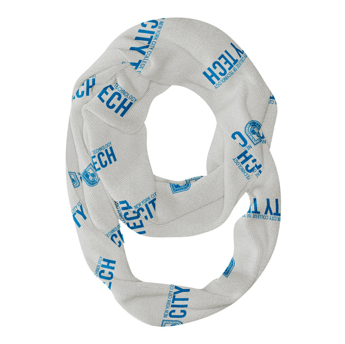 City Tech Yellow Jackets NYCCT Vive La Fete Repeat Logo Game Day Collegiate Women Light Weight Ultra Soft Infinity Scarf