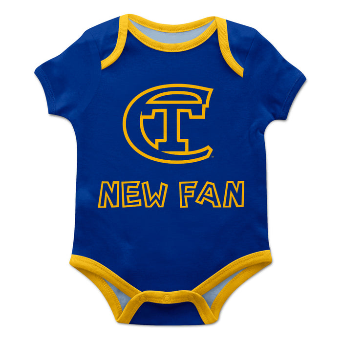 City Tech Yellow Jackets NYCCT Vive La Fete Infant Blue Short Sleeve Onesie New Fan Logo and Mascot Bodysuitt