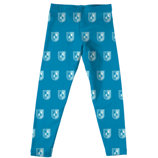 City Tech Yellow Jackets NYCCT Vive La Fete Girls Game Day All Over Logo Elastic Waist Classic Play Blue Leggings Tights