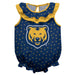 Northern Colorado Bears UNC Swirls Blue Sleeveless Ruffle Onesie Logo Bodysuit
