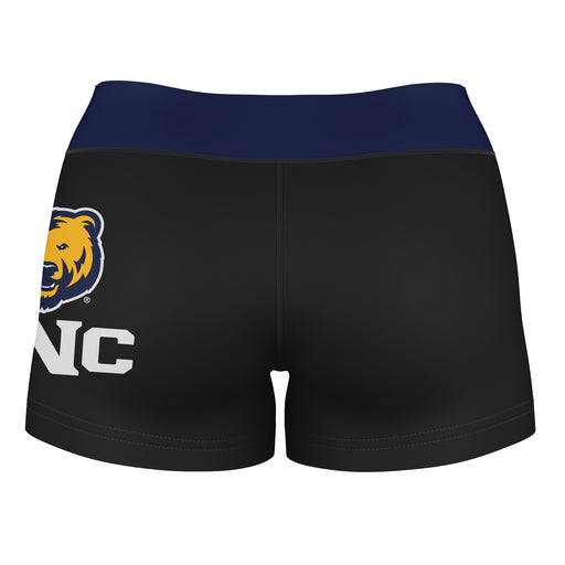 Northern Colorado Bears UNC Vive La Fete Logo on Thigh & Waistband Black & Navy Women Booty Workout Shorts 3.75 Inseam" - Vive La Fête - Online Apparel Store