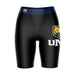 Northern Colorado Bears UNC Vive La Fete Game Day Logo on Thigh and Waistband Black and Navy Women Bike Short 9 Inseam"