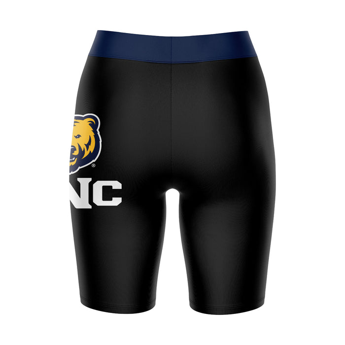 Northern Colorado Bears UNC Vive La Fete Game Day Logo on Thigh and Waistband Black and Navy Women Bike Short 9 Inseam" - Vive La Fête - Online Apparel Store