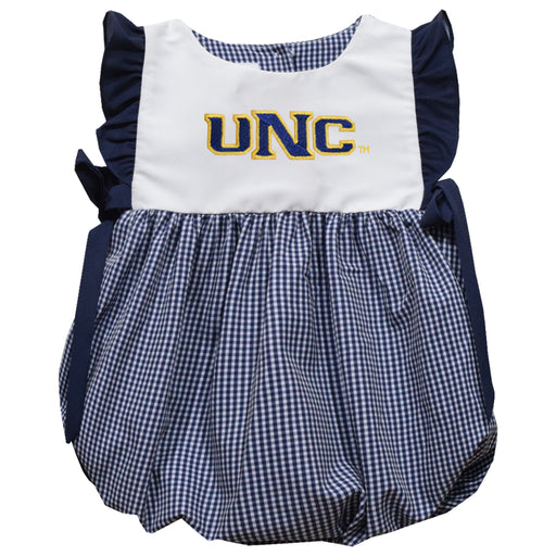 University of Northern Colorado Bears UNC Embroidered Navy Gingham Short Sleeve Girls Bubble