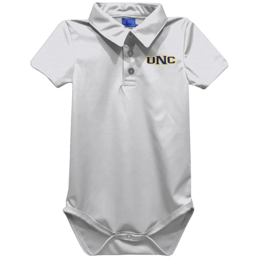 University of Northern Colorado Bears UNC Embroidered White Solid Knit Polo Onesie