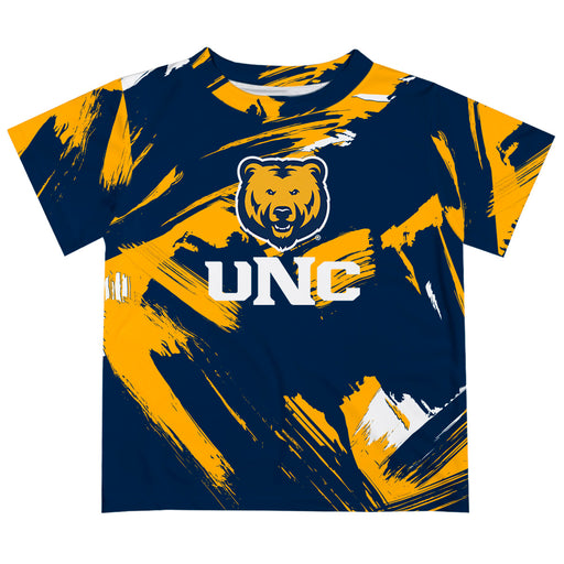 University of Northern Colorado Bears UNC Vive La Fete Boys Game Day Blue Short Sleeve Tee Paint Brush
