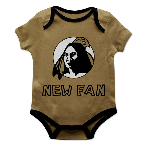 North Carolina at Pembroke Braves Vive La Fete Infant Game Day Gold Short Sleeve Onesie New Fan Logo and Mascot Bodysuit