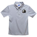 North Carolina at Pembroke Braves Embroidered Gray Stripes Short Sleeve Polo Box Shirt