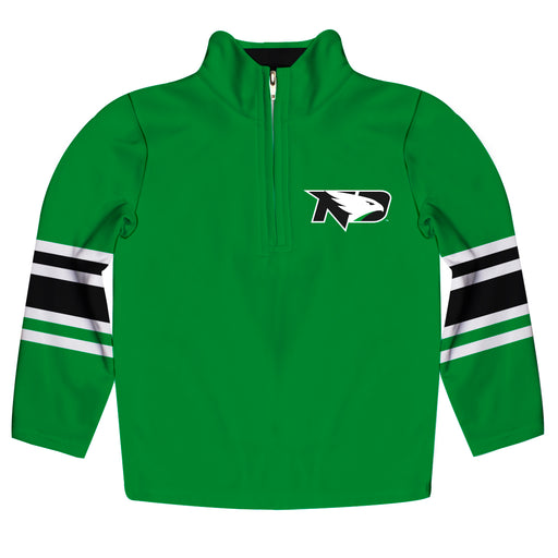 North Dakota Fighting Hawks Vive La Fete Game Day Green Quarter Zip Pullover Stripes on Sleeves - Vive La Fête - Online Apparel Store