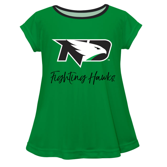 North Dakota Fighting Hawks Green Short Sleeve Laurie Top - Vive La Fête - Online Apparel Store