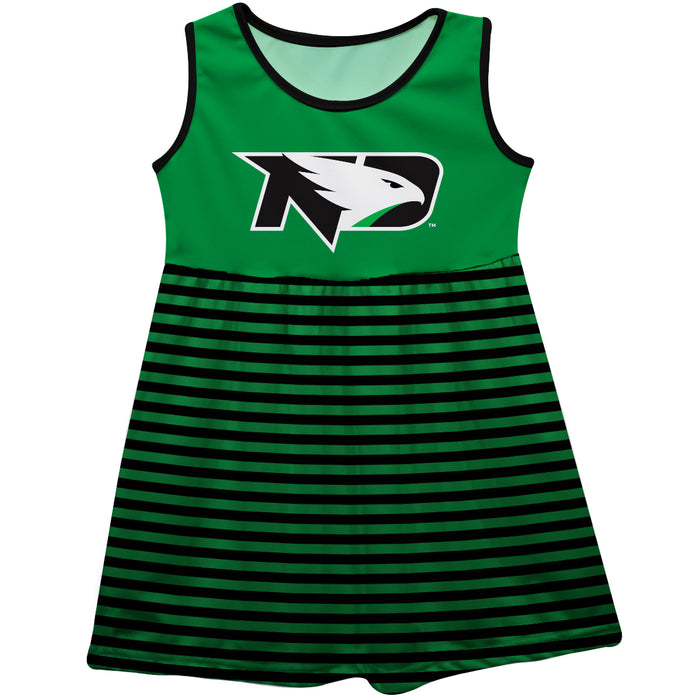 North Dakota Fighting Hawks Green Sleeveless Tank Dress With Black Stripes - Vive La Fête - Online Apparel Store