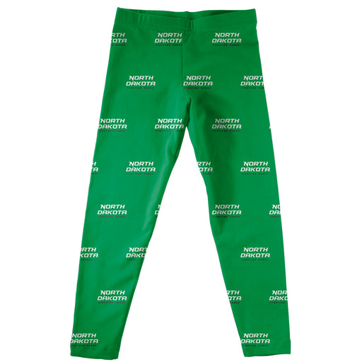 North Dakota Figthing Hawks Leggings Green All Over Logo - Vive La Fête - Online Apparel Store