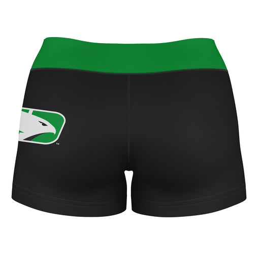UND Fighting Hawks Vive La Fete Logo on Thigh and Waistband Black & Green Women Yoga Booty Workout Shorts 3.75 Inseam" - Vive La Fête - Online Apparel Store