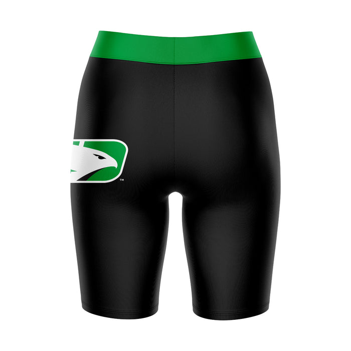 UND Fighting Hawks Vive La Fete Game Day Logo on Thigh and Waistband Black and Green Women Bike Short 9 Inseam" - Vive La Fête - Online Apparel Store