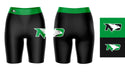 UND Fighting Hawks Vive La Fete Game Day Logo on Thigh and Waistband Black and Green Women Bike Short 9 Inseam" - Vive La Fête - Online Apparel Store