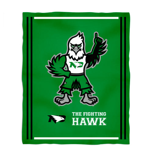 North Dakota Fighting Hawks Vive La Fete Kids Game Day Green Plush Soft Minky Blanket 36 x 48 Mascot