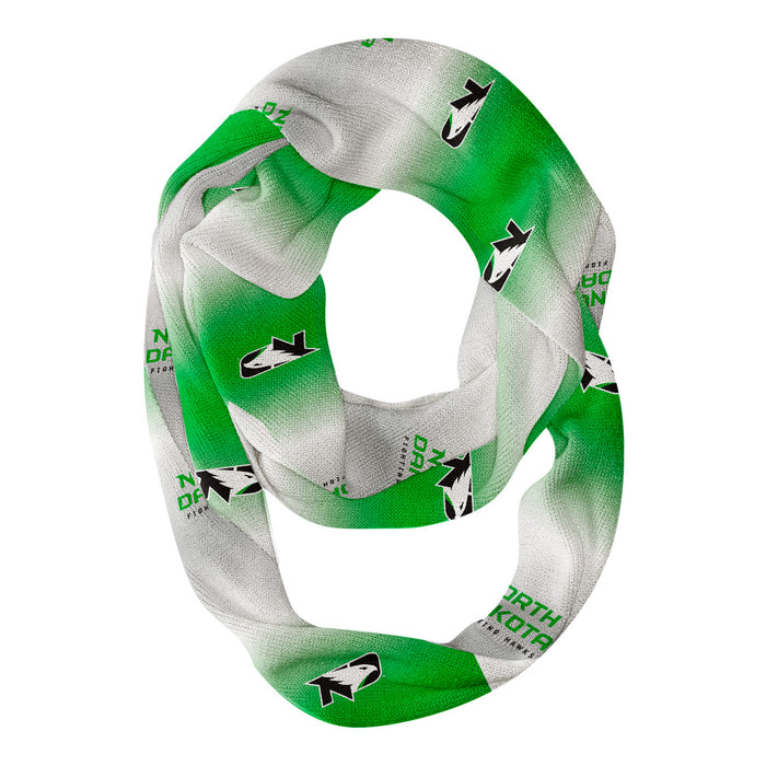 North Dakota Fighting Hawks Vive La Fete All Over Logo Game Day Collegiate Women Ultra Soft Knit Infinity Scarf