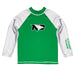 North Dakota Fighting Hawks Vive La Fete Logo Green White Long Sleeve Raglan Rashguard