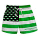 North Dakota Fighting Hawks Vive La Fete Game Day Green White Black Flag Swimtrunks V1